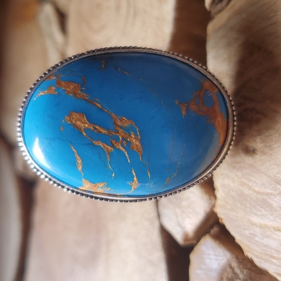 New Copper Turquoise 925 Silver Ring. - Picture 2 of 12